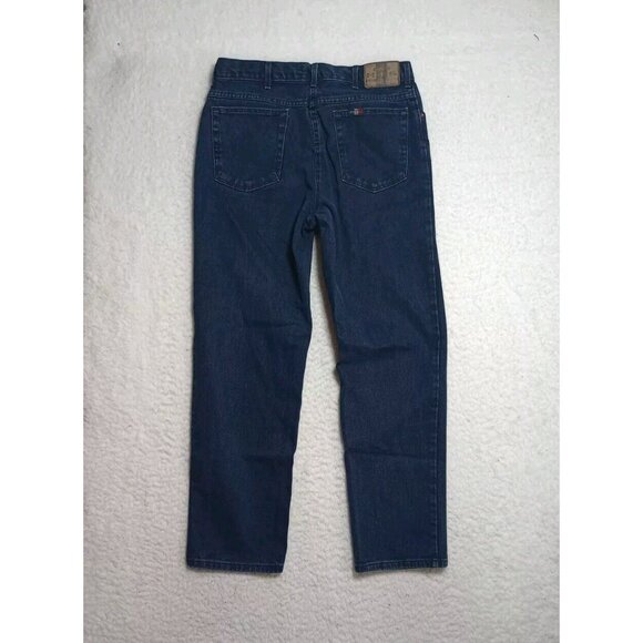 H.I.S Men's Authentic Jeans Size 34x30 Straight Leg Dark Blue Denim (32x30) - Picture 2 of 8